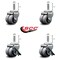 Service Caster Low Profile Thermo 2'' Dual Wheel 1/2'' Threaded Stem Caster Set with 2 Brakes, 4PK SCC-DWTS04S21316-TPRS-121315-2-SLB-2 - alternate 4